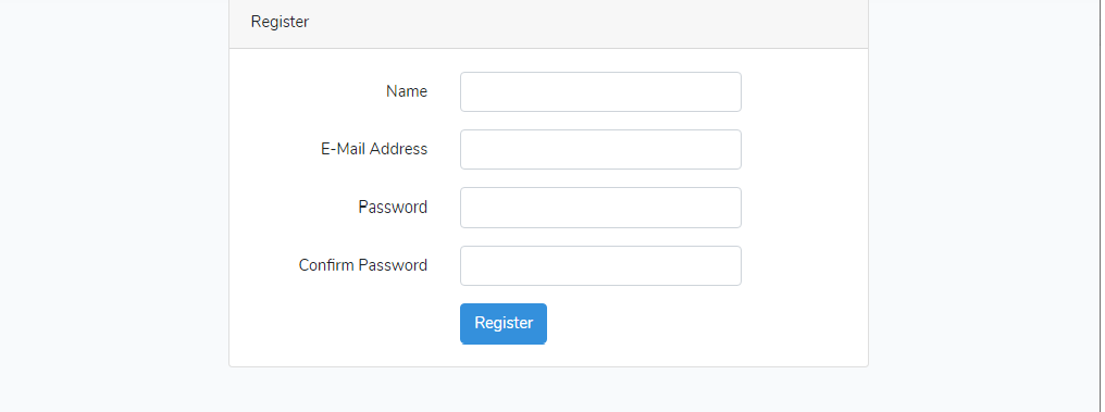 example customer register page